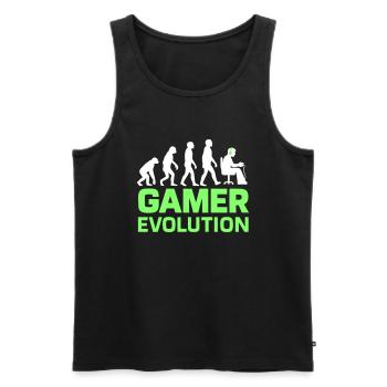 Gamer Evolution Gaming Geek - Männer Premium Bio Tank Top - Schwarz - Vorne - AI Model Male 178 light (178cm)