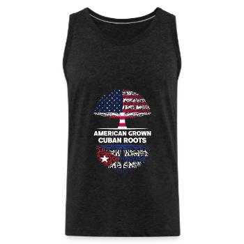 American Grown Cuban Roots Kuba Abstammung - Männer Premium Bio Tank Top - Anthrazit - Vorne - Alexander (188cm)