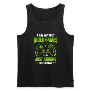 Controller Gamer Spielen Videospiel Joystick - Männer Premium Bio Tank Top - Schwarz - Vorne - Michal (187cm)