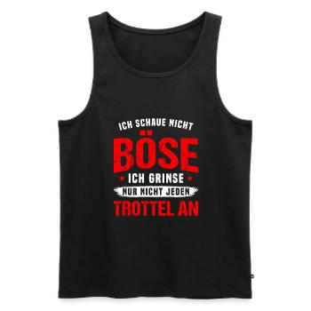 Böser Blick Unfreundlicher Blick Grimmig Böse - Männer Premium Bio Tank Top - Schwarz - Vorne - AI Model Male 178 light (178cm)