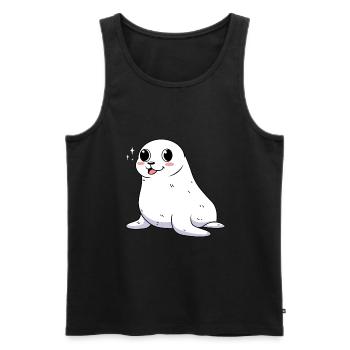 Seal Seal Baby comme cadeau pour les enfants - Débardeur bio Premium Homme - noir - Devant - Michal (187cm)