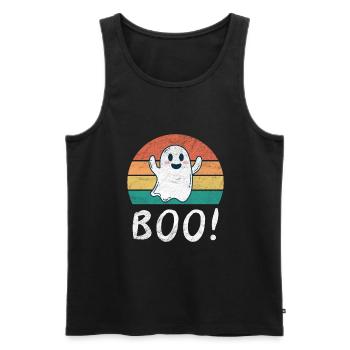 Kleiner Geist Geisterstunde Halloween Gespenst - Männer Premium Bio Tank Top - Schwarz - Vorne - AI Model Male 178 light (178cm)