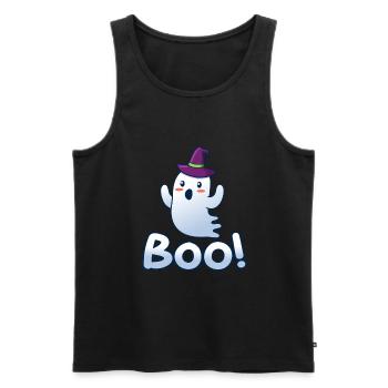 Kleiner Geist Geisterstunde Halloween Gespenst - Männer Premium Bio Tank Top - Schwarz - Vorne - AI Model Male 178 light (178cm)