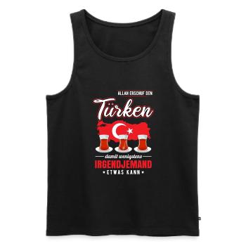 Türkei Türke Türke Türkischer Schwarze Tee - Männer Premium Bio Tank Top - Schwarz - Vorne - Michal (187cm)