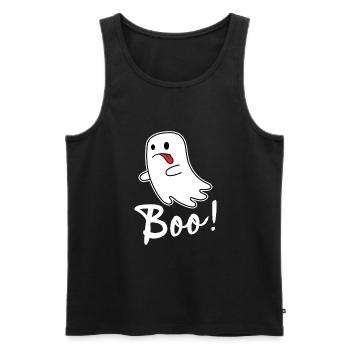 Kleiner Geist Geisterstunde Halloween Gespenst - Männer Premium Bio Tank Top - Schwarz - Vorne - AI Model Male 178 light (178cm)