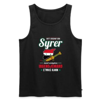 Syrien Syrer Syrischer Krumm Dolch - Männer Premium Bio Tank Top - Schwarz - Vorne - AI Model Male 178 light (178cm)