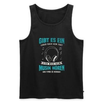 Musik Kopfhörer Musiker Konzert Musikant Musik - Männer Premium Bio Tank Top - Schwarz - Vorne - Michal (187cm)