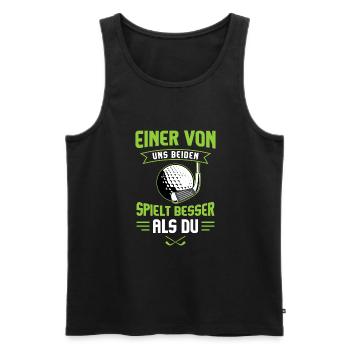Golf Golfspieler Golfplatz Golf Sport Minigolf - Männer Premium Bio Tank Top - Schwarz - Vorne - Michal (187cm)