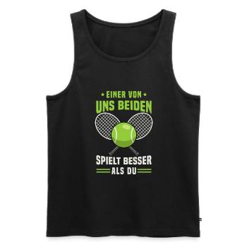 Tennisbälle Tennissport Tenniszubehör Sport Tennis - Männer Premium Bio Tank Top - Schwarz - Vorne - Michal (187cm)