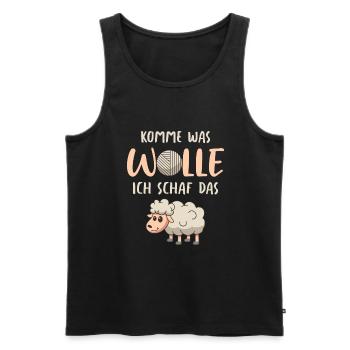 Landwirt Bauer Comic Cartoon Schafwolle Schaf - Männer Premium Bio Tank Top - Schwarz - Vorne - AI Model Male 178 light (178cm)