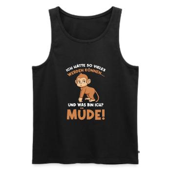 Hier Dir Ist Was Runtergefallen Affe Gehirn Hirn - Männer Premium Bio Tank Top - Schwarz - Vorne - AI Model Male 178 light (178cm)