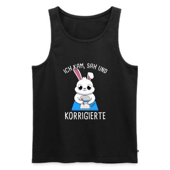 Ich Kam Sah Und Korrigierte Klausur Korrigieren - Männer Premium Bio Tank Top - Schwarz - Vorne - AI Model Male 178 light (178cm)