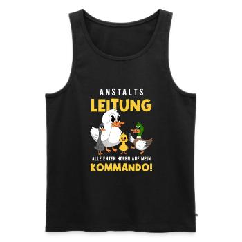 Anstaltsleitung Alle Enten Hören Auf Mein Kommando - Männer Premium Bio Tank Top - Schwarz - Vorne - AI Model Male 178 light (178cm)