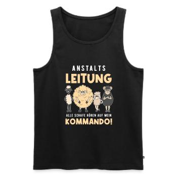 Anstaltsleitung Alle Schafe Hören Auf Mein Befehl - Männer Premium Bio Tank Top - Schwarz - Vorne - Michal (187cm)