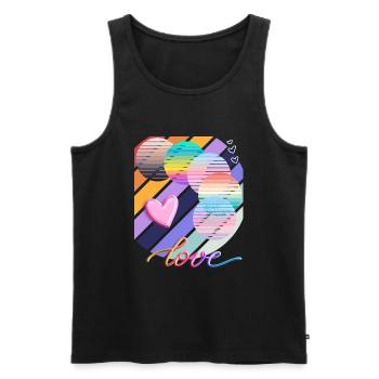 colourful love 3 - Männer Premium Bio Tank Top - Schwarz - Vorne - Michal (187cm)