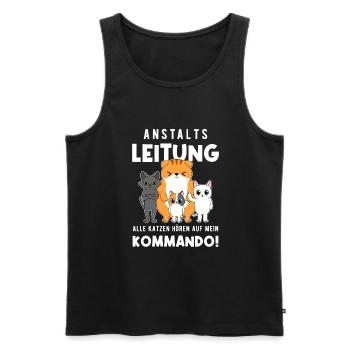 Anstaltsleitung Alle Katzen Hören Auf Mein Befehl - Männer Premium Bio Tank Top - Schwarz - Vorne - Michal (187cm)