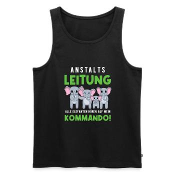 Anstaltsleitung Alle Elefanten Hören Auf Mein Wort - Männer Premium Bio Tank Top - Schwarz - Vorne - Michal (187cm)