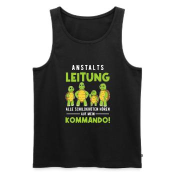 Anstaltsleitung Alle Schildkröten Hören Auf Mich - Männer Premium Bio Tank Top - Schwarz - Vorne - AI Model Male 178 light (178cm)