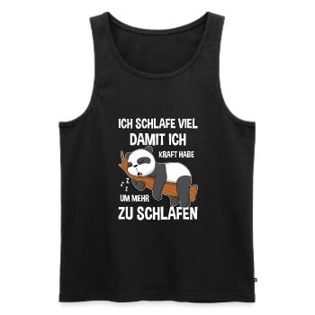 Schlafmütze Faulenzen Schlafen Pyjama Panda - Männer Premium Bio Tank Top - Schwarz - Vorne - AI Model Male 178 light (178cm)