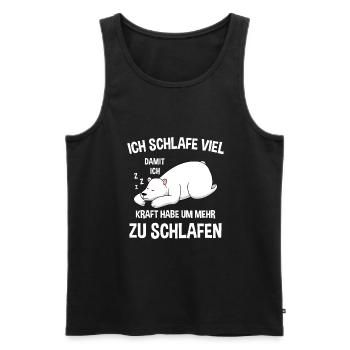 Schlafmütze Faulenzen Schlafen Pyjama Eisbär - Männer Premium Bio Tank Top - Schwarz - Vorne - AI Model Male 178 light (178cm)