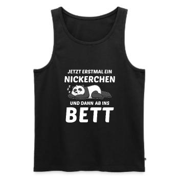 Schlafmütze Faulenzen Schlafen Pyjama Panda - Männer Premium Bio Tank Top - Schwarz - Vorne - AI Model Male 178 light (178cm)