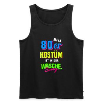 80er Jahre Mottoparty 1980er Achtziger Kostüm - Männer Premium Bio Tank Top - Schwarz - Vorne - AI Model Male 178 light (178cm)