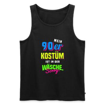 90er Jahre Mottoparty 1990er Neunziger Kostüm - Männer Premium Bio Tank Top - Schwarz - Vorne - AI Model Male 178 light (178cm)
