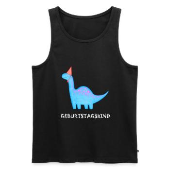 Anniversaire Garçon Brachiosaure Dino Anniversaire - Débardeur bio Premium Homme - noir - Devant - Michal (187cm)