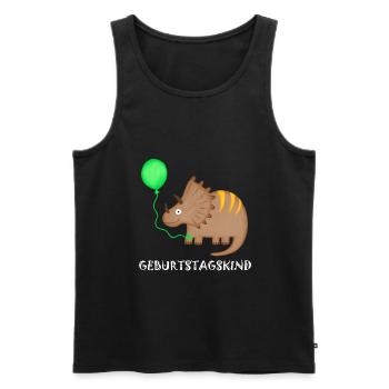 Birthday Boy Triceratops Dino Birthday - Men's Premium Organic Tank Top - black - Front - Michal (187cm)