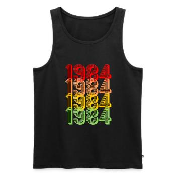 1984 geboren 40.Geburtstag Jahrgang 1984 Geschenk - Männer Premium Bio Tank Top - Schwarz - Vorne - Michal (187cm)