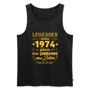Jahrgang 1974 geboren 50.Geburtstag Geschenk Mann - Männer Premium Bio Tank Top - Schwarz - Vorne - Michal (187cm)