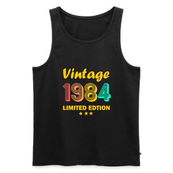 1984 millésime 40ème anniversaire millésime 1984 cadeau - Débardeur bio Premium Homme - noir - Devant - Michal (187cm)
