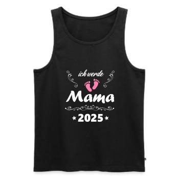 Je vais être maman 2025 Femme enceinte Enceinte 2025 - Débardeur bio Premium Homme - noir - Devant - Michal (187cm)