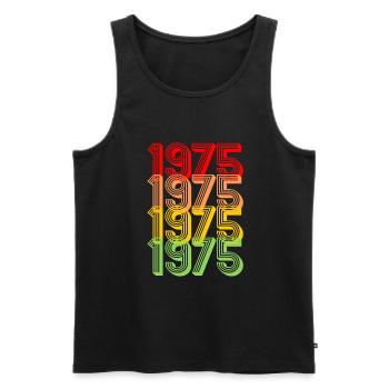 1975 Retro bunt Vintage 50.Geburtstag Geschenk - Männer Premium Bio Tank Top - Schwarz - Vorne - Michal (187cm)