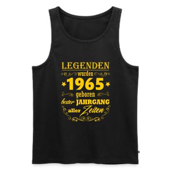 Legende 1965 Jahrgang 60. Geburtstag Geschenk - Männer Premium Bio Tank Top - Schwarz - Vorne - Michal (187cm)