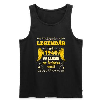 Legendär seit 1940 Geschenk 85. Geburtstag Mann - Männer Premium Bio Tank Top - Schwarz - Vorne - Michal (187cm)