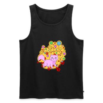 Chat Fan Chat Chaton J’Adore Les Chats - Débardeur bio Premium Homme - noir - Devant - Michal (187cm)