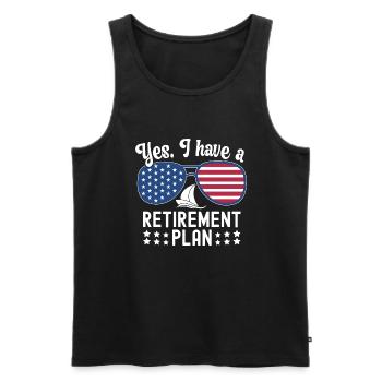 Sailing Retirement Plan Retired Sailor Sailboat - Men's Premium Organic Tank Top - black - Front - AI Model Male 178 light (178cm)