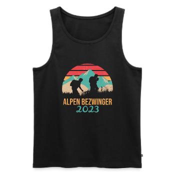 Alpenbezwinger 2023 Alpenüberquerung Finisher - Männer Premium Bio Tank Top - Schwarz - Vorne - Michal (187cm)