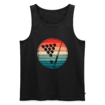 Retro Billard Billardkugeln Billardspieler - Männer Premium Bio Tank Top - Schwarz - Vorne - AI Model Male 178 light (178cm)