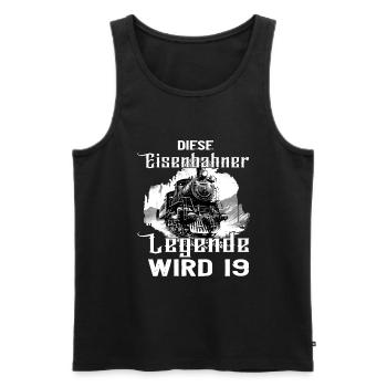 19 Geburtstag Eisenbahner Eisenbahn Beruf Spruch - Männer Premium Bio Tank Top - Schwarz - Vorne - Michal (187cm)
