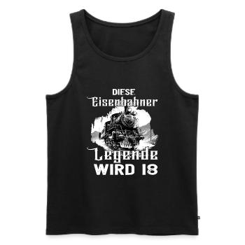 Eisenbahn Eisenbahner Beruf 18 Geburtstag Spruch - Männer Premium Bio Tank Top - Schwarz - Vorne - Michal (187cm)