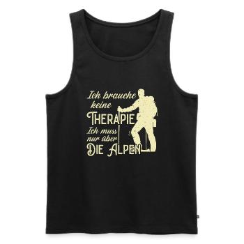 Brauche Keine Therapie Alpen Alpenüberquerung - Männer Premium Bio Tank Top - Schwarz - Vorne - Michal (187cm)