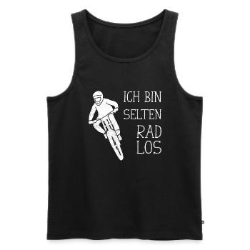 MTB Fahrer Mountainbike Ich Bin Selten Radlos - Männer Premium Bio Tank Top - Schwarz - Vorne - Michal (187cm)