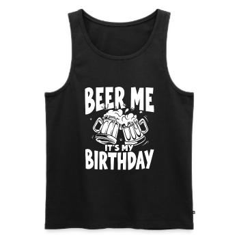 Beer Me Beer c’est mon anniversaire, fête d’équipe et - Débardeur bio Premium Homme - noir - Devant - AI Model Male 178 light (178cm)