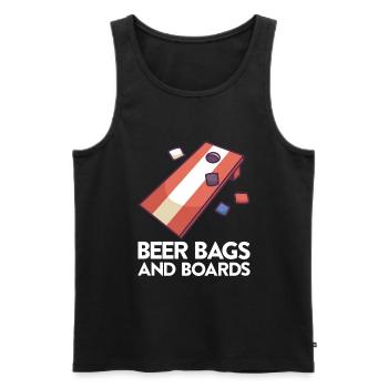 Jeu de Cornhole Tenue de trou de maïs avec Cornhole - Débardeur bio Premium Homme - noir - Devant - Michal (187cm)