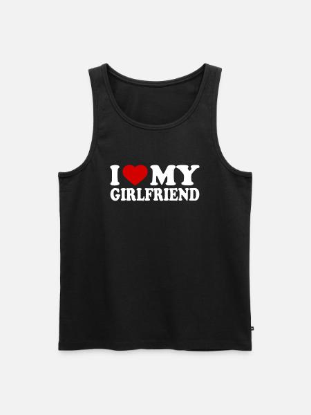 I love my girlfriend - Herre Premium økologisk tanktop - sort