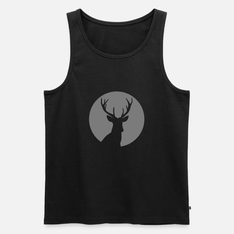Hirsch Mond Geweih - Männer Premium Bio Tank Top - Schwarz