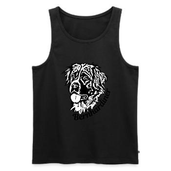 Bernhardiner Kopf - Männer Premium Bio Tank Top - Schwarz - Vorne - Michal (187cm)