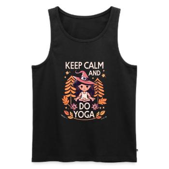 Keep Calm and do Yoga Meditation Liebhaber - Männer Premium Bio Tank Top - Schwarz - Vorne - Michal (187cm)